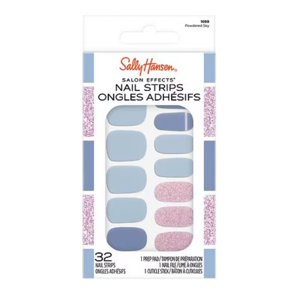 Sally Hansen Salon Effects Nail Strips Powdered Sky 1050 New!